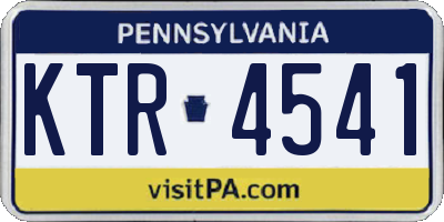 PA license plate KTR4541