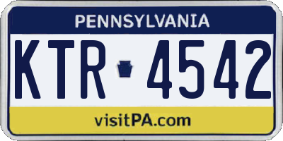 PA license plate KTR4542