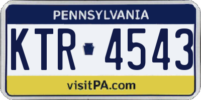 PA license plate KTR4543