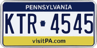 PA license plate KTR4545