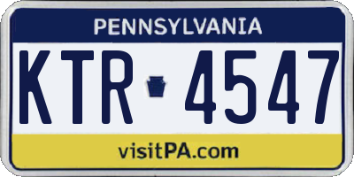 PA license plate KTR4547