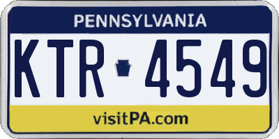 PA license plate KTR4549