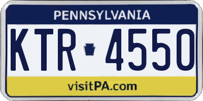 PA license plate KTR4550
