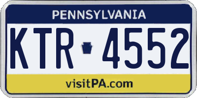 PA license plate KTR4552