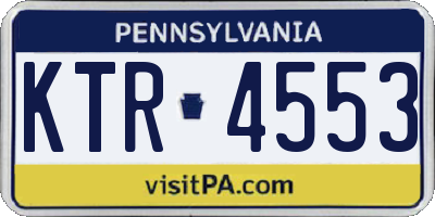 PA license plate KTR4553