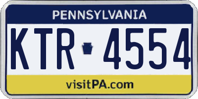 PA license plate KTR4554