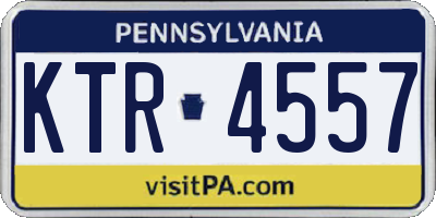 PA license plate KTR4557