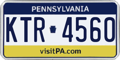 PA license plate KTR4560