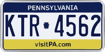 PA license plate KTR4562