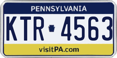 PA license plate KTR4563