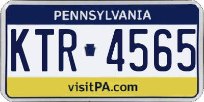 PA license plate KTR4565