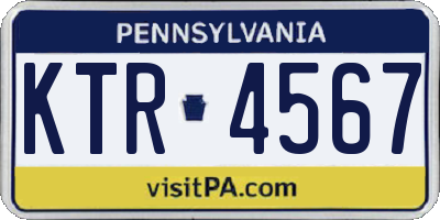 PA license plate KTR4567