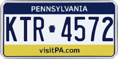 PA license plate KTR4572