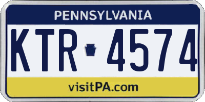 PA license plate KTR4574