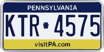 PA license plate KTR4575