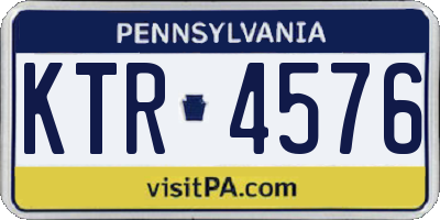 PA license plate KTR4576