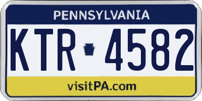 PA license plate KTR4582