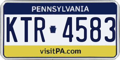 PA license plate KTR4583