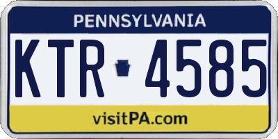 PA license plate KTR4585