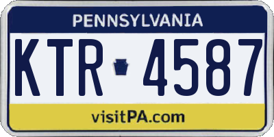 PA license plate KTR4587