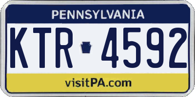 PA license plate KTR4592