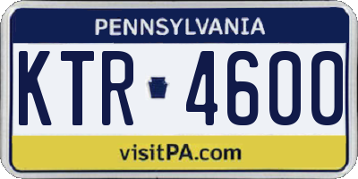 PA license plate KTR4600