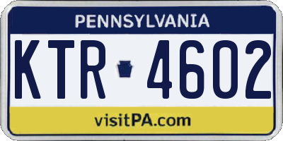 PA license plate KTR4602