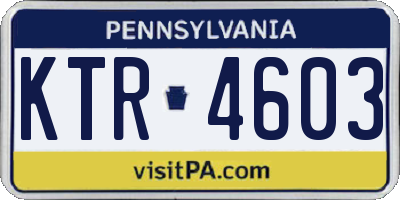 PA license plate KTR4603