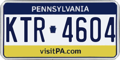 PA license plate KTR4604