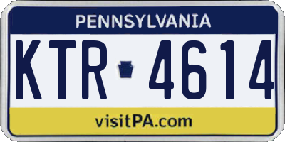 PA license plate KTR4614