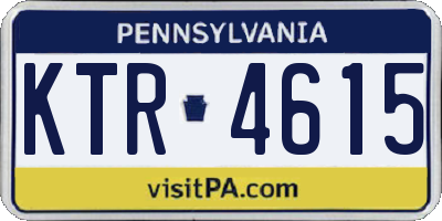 PA license plate KTR4615