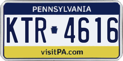 PA license plate KTR4616