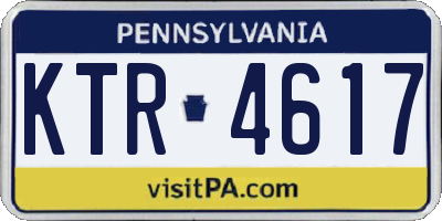 PA license plate KTR4617