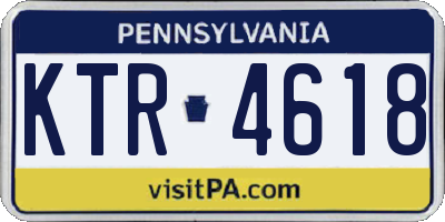 PA license plate KTR4618