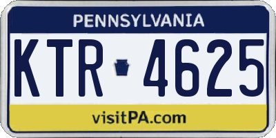 PA license plate KTR4625