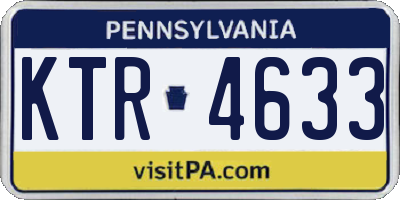 PA license plate KTR4633