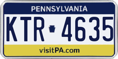 PA license plate KTR4635