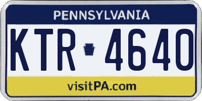 PA license plate KTR4640