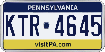 PA license plate KTR4645