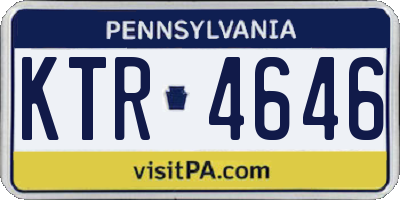 PA license plate KTR4646