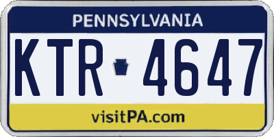 PA license plate KTR4647