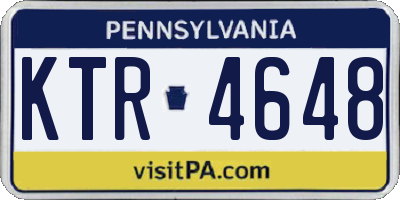 PA license plate KTR4648
