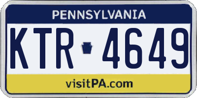 PA license plate KTR4649