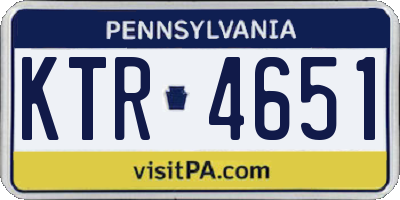 PA license plate KTR4651