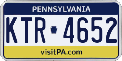 PA license plate KTR4652