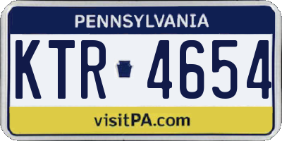 PA license plate KTR4654