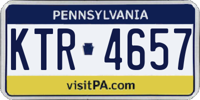 PA license plate KTR4657