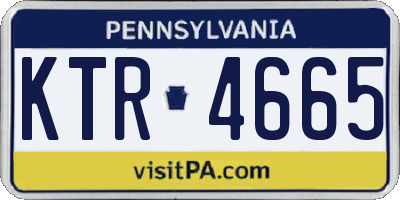 PA license plate KTR4665