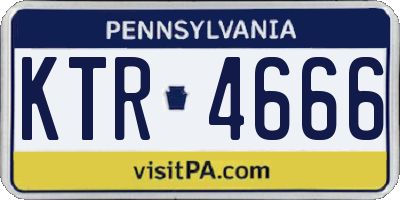 PA license plate KTR4666