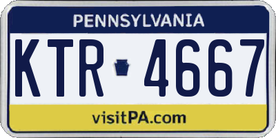 PA license plate KTR4667